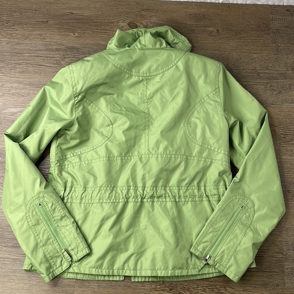 Gallery Petites Zip Up Lime Green Windbreaker Light Weight Jacket, size PS - Picture 8 of 12